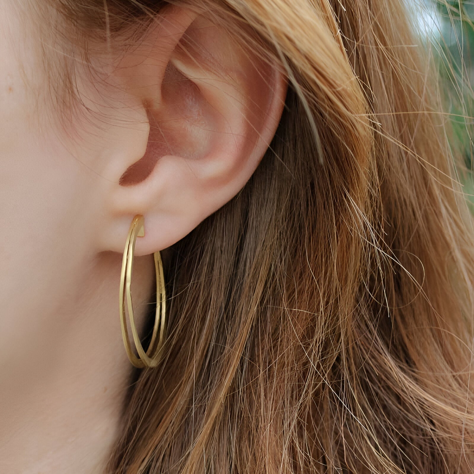 Susi Cala Creolen Double Mir, L, vergoldet