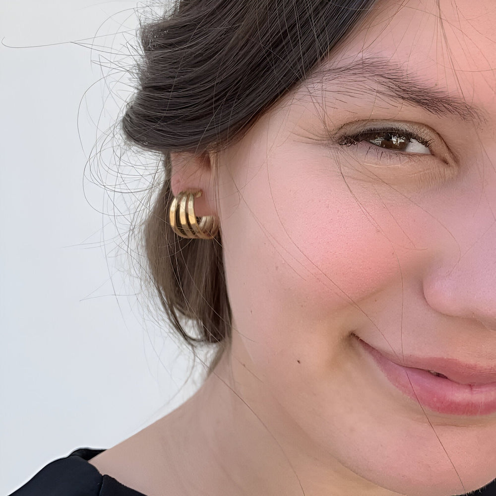 Susi Cala Creolen Sophie Triple Hoop, vergoldet