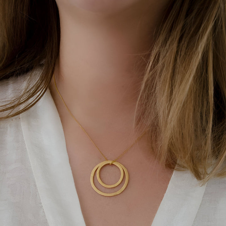 Susi Cala Kette Double Hoop L/M Pendant, vergoldet