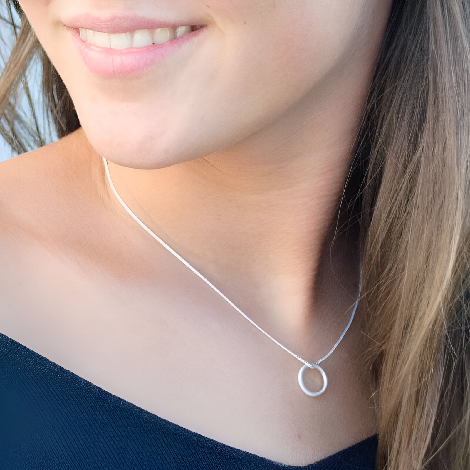 Susi Cala Kette London Circle Pendant, Silber