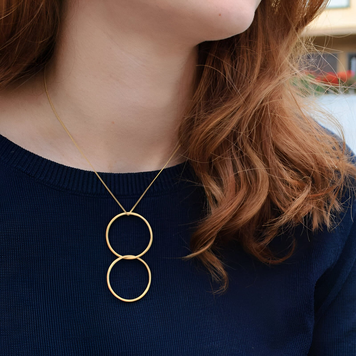 Susi Cala Kette Twin L Pendant, vergoldet
