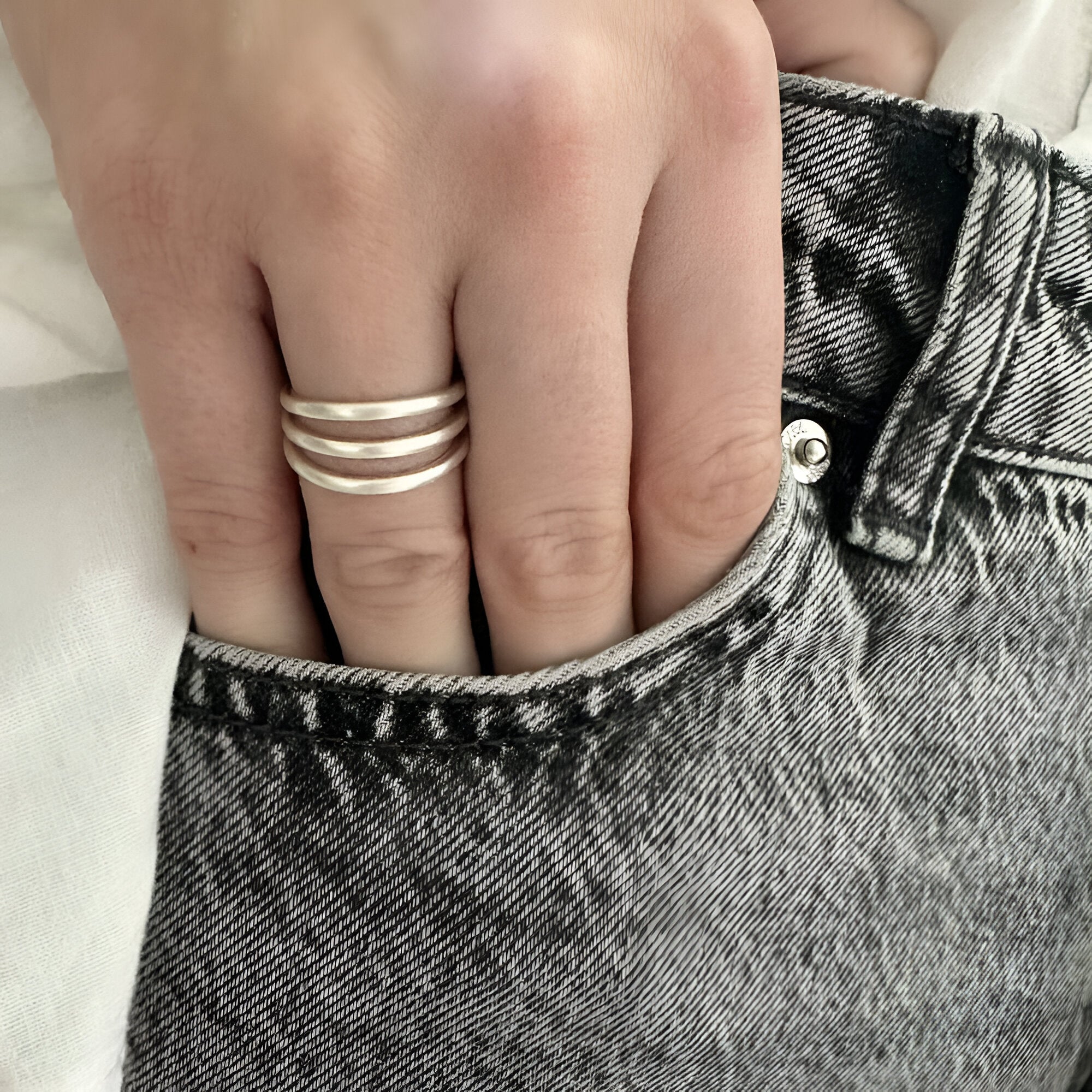 Susi Cala Ring London Triple, Silber 52, Ø innen ca. 16,5 mm