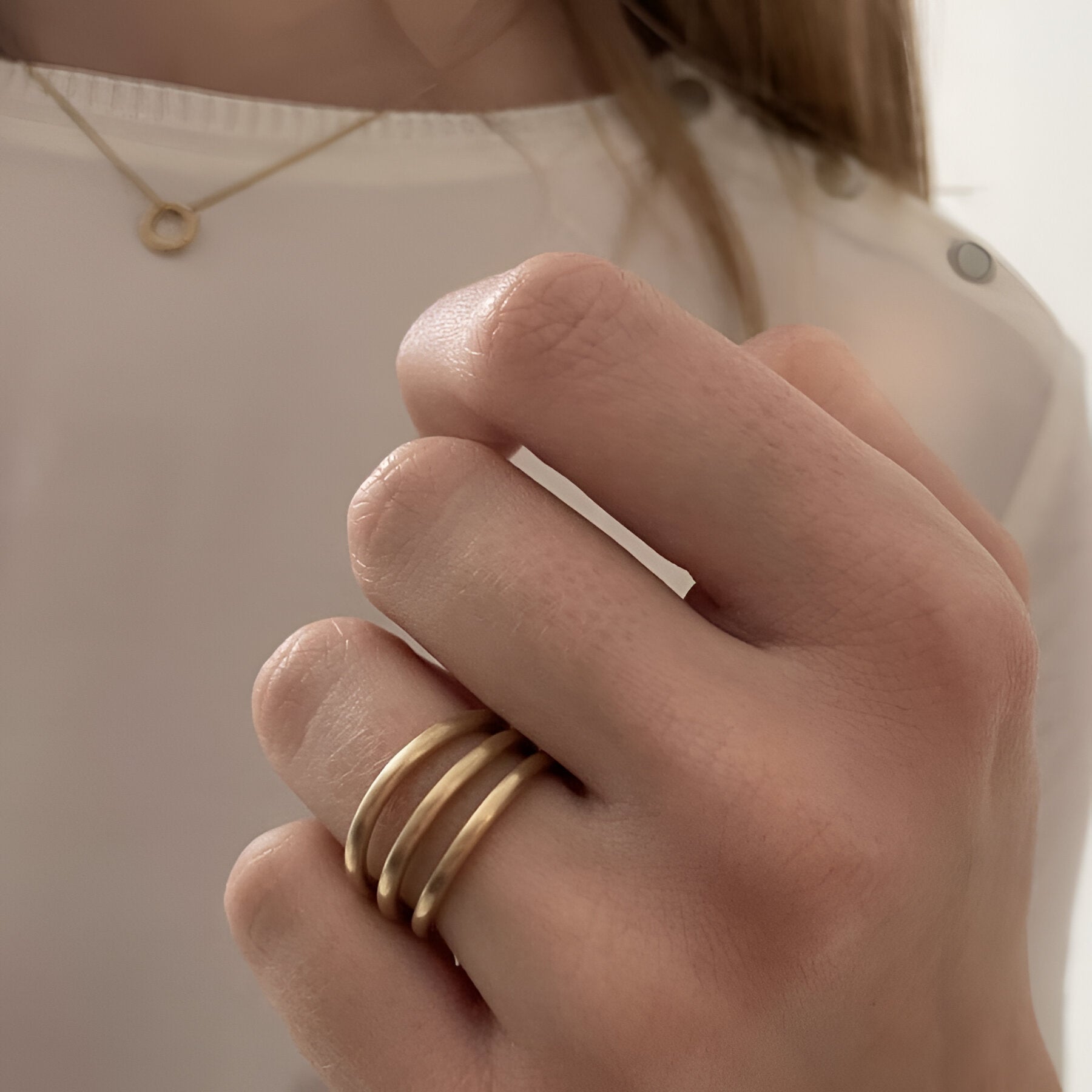 Susi Cala Ring London Triple, vergoldet 52, Ø innen ca. 16,5 mm