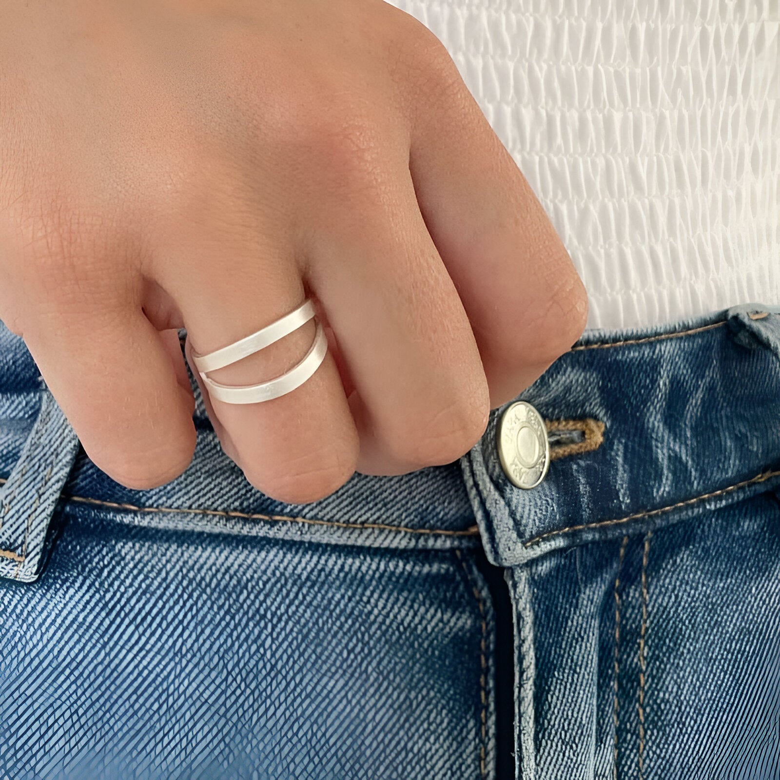 Susi Cala Ring Nina Double One Size, Silber