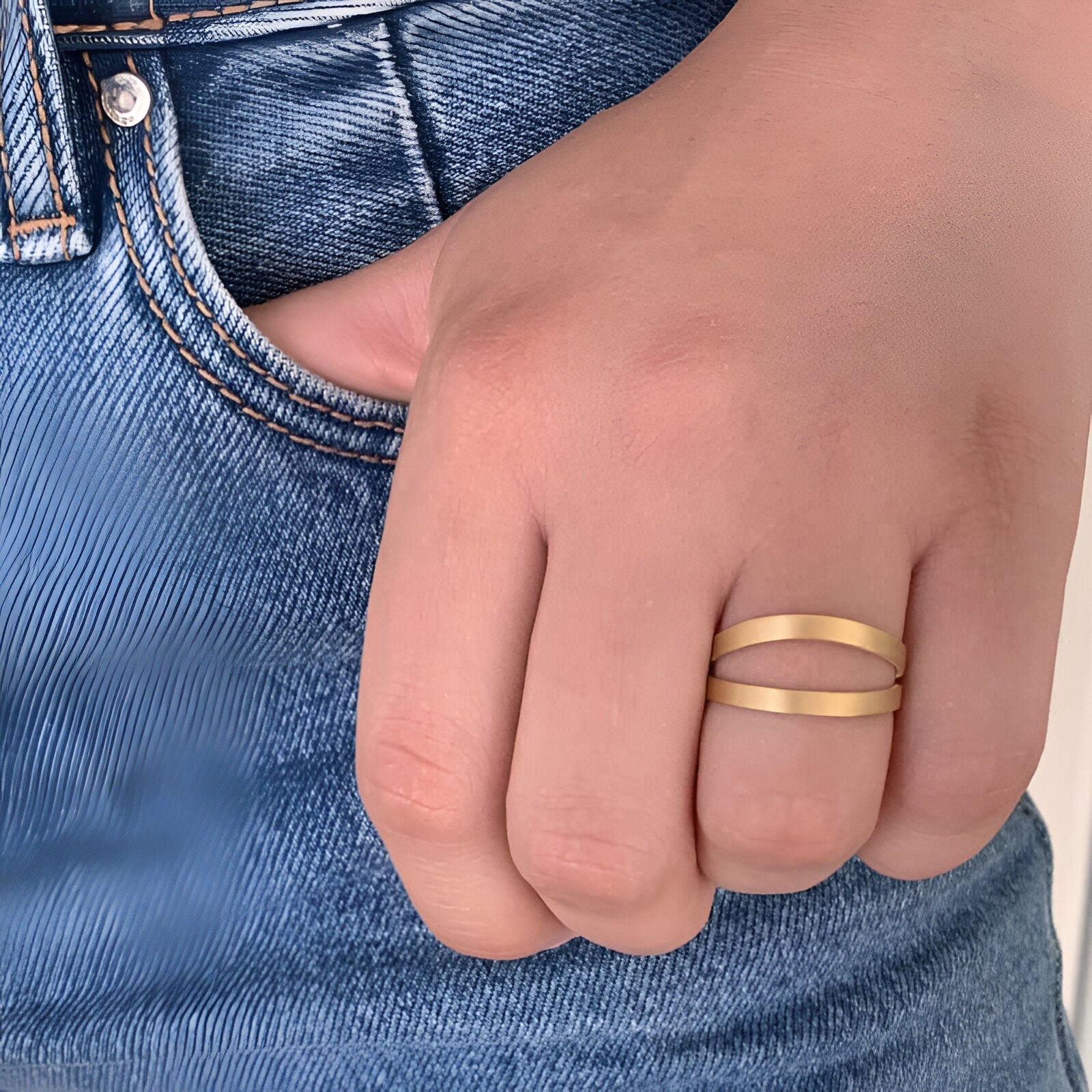 Susi Cala Ring Nina Double One Size, vergoldet