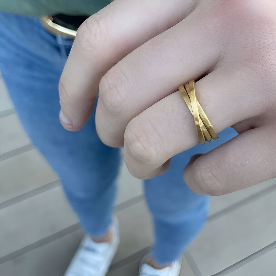 Susi Cala Ring Sophie 3Twin, vergoldet