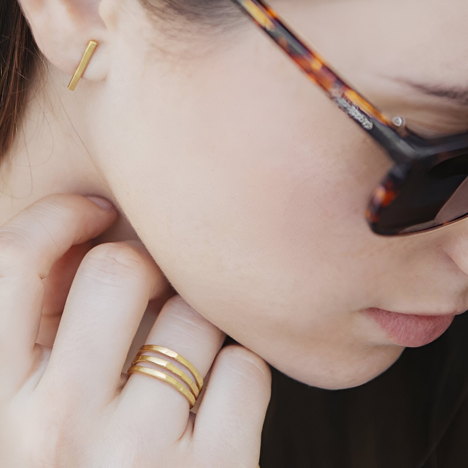 Susi Cala Ring Sophie Triple, vergoldet