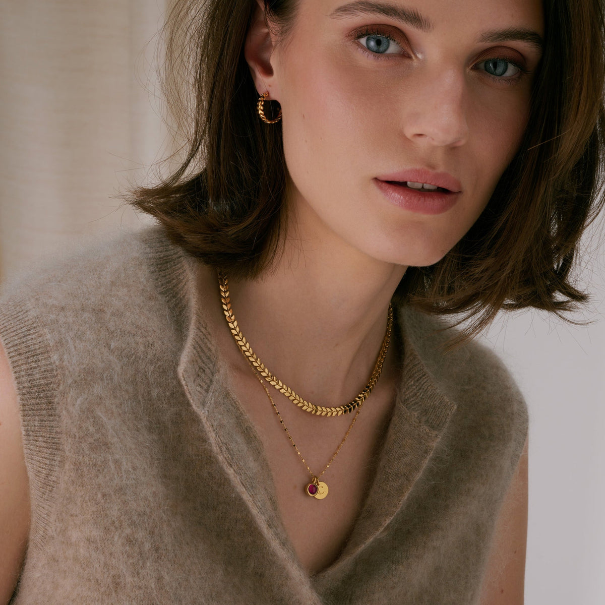 Syster P Kette Layers Olivia, vergoldet