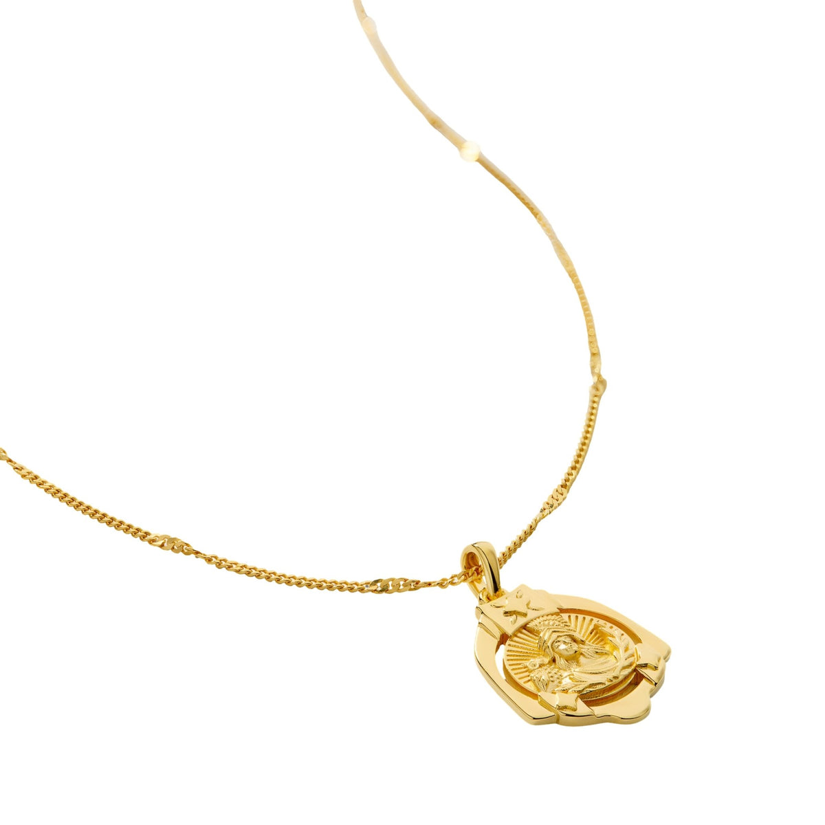 Syster P Kette Lucky Coin Athena, vergoldet
