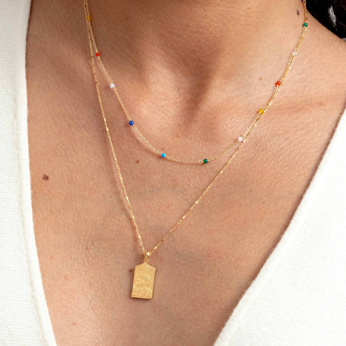 Syster P Kette Lucky Coin Keep Dreaming, vergoldet