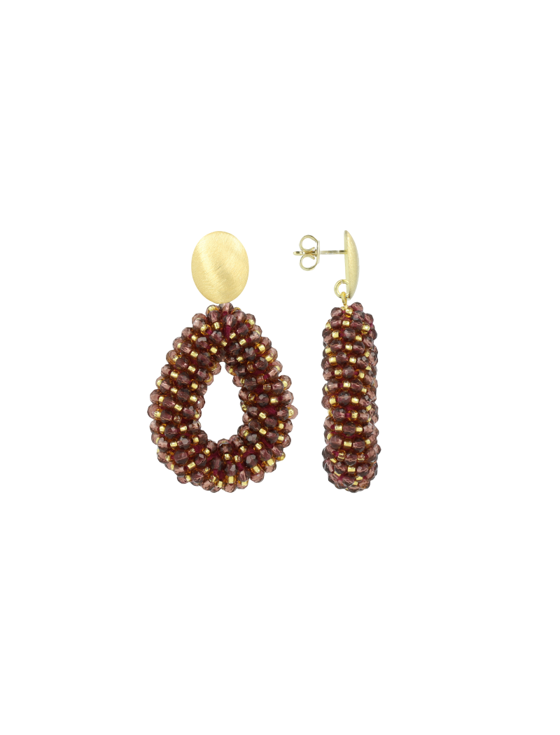 LOTT.gioielli Ohrringe Berry Drop, dark violet & gold, S, vergoldet