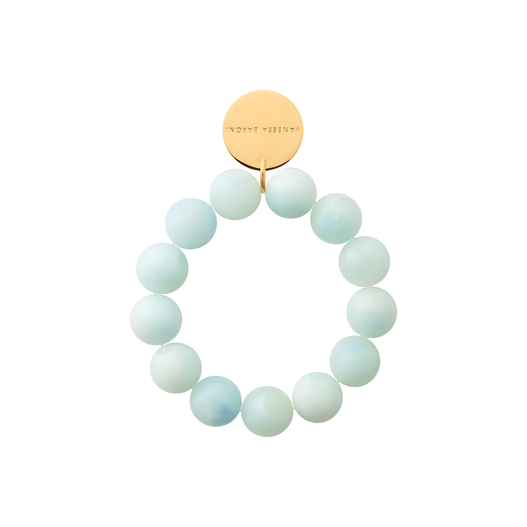 Vanessa Baroni Armband Beads Flex, cloud marble, vergoldet