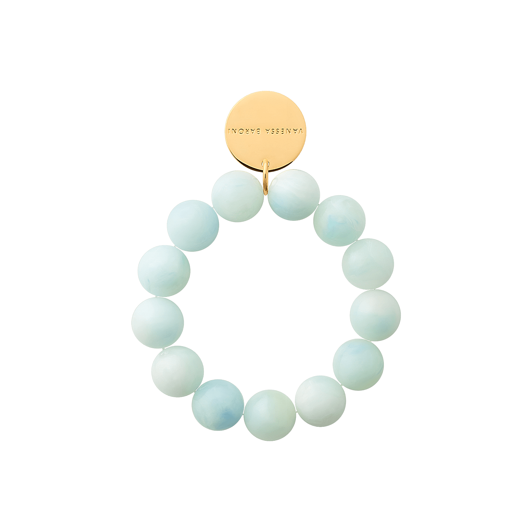 Vanessa Baroni Armband Beads Flex, cloud marble, vergoldet
