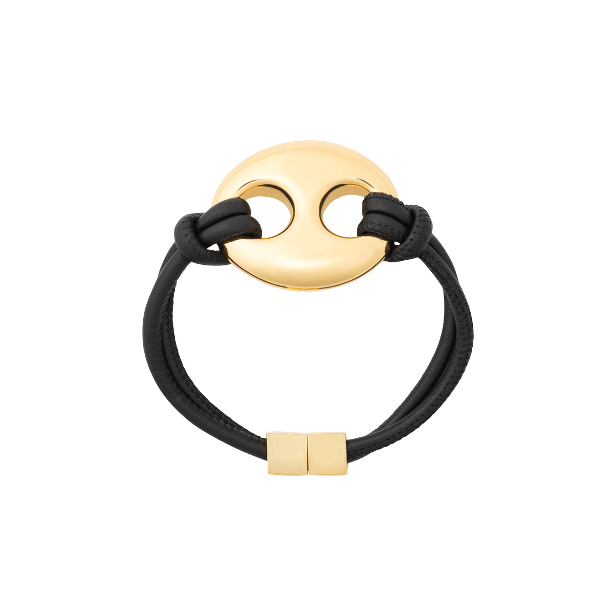 Vanessa Baroni Armband Disc Leather, vergoldet black - gold