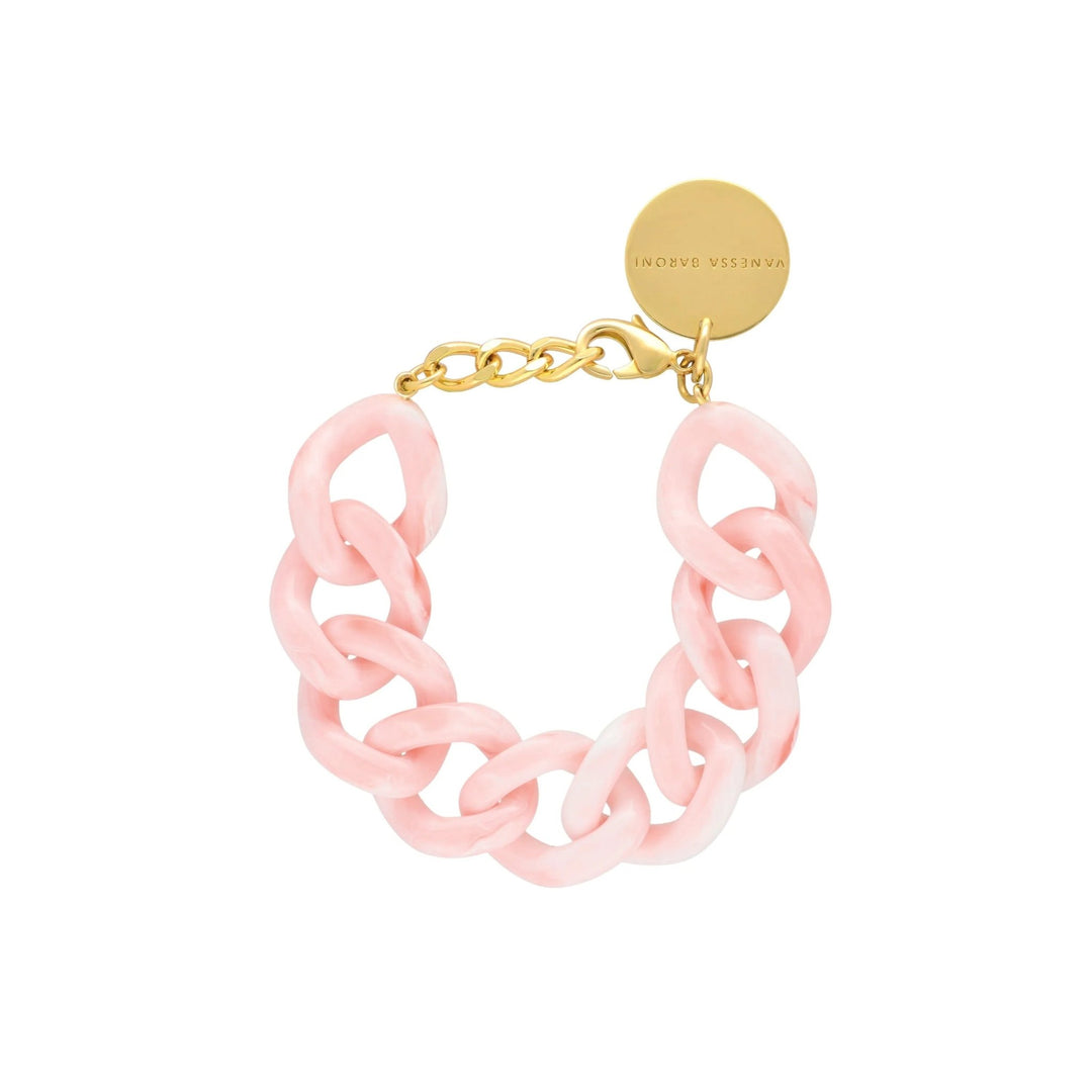 Vanessa Baroni Armband Flat Chain, bubble gum twist, vergoldet