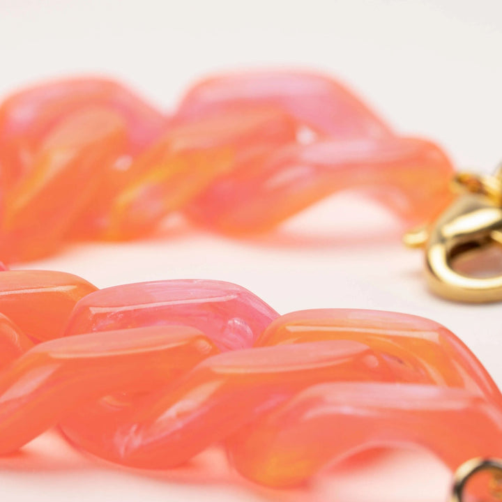 Vanessa Baroni Armband Flat Chain, campari orange, vergoldet