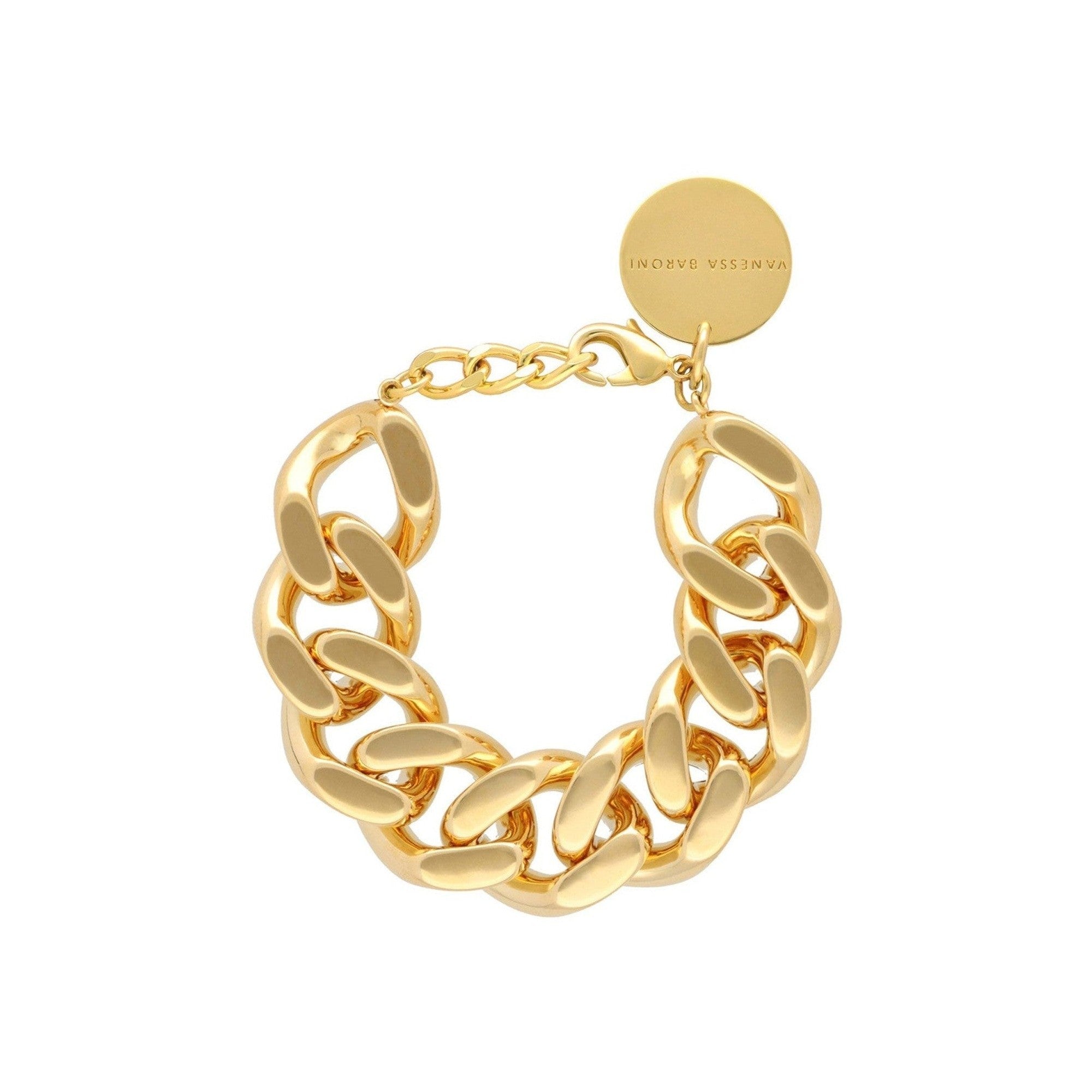 Vanessa Baroni Armband Flat Chain, gold, vergoldet