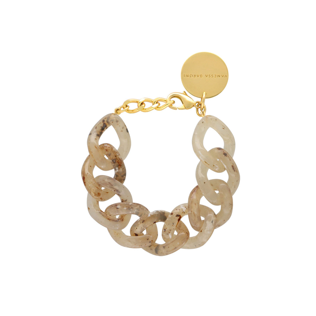 Vanessa Baroni Armband Flat Chain, light bernstein, vergoldet