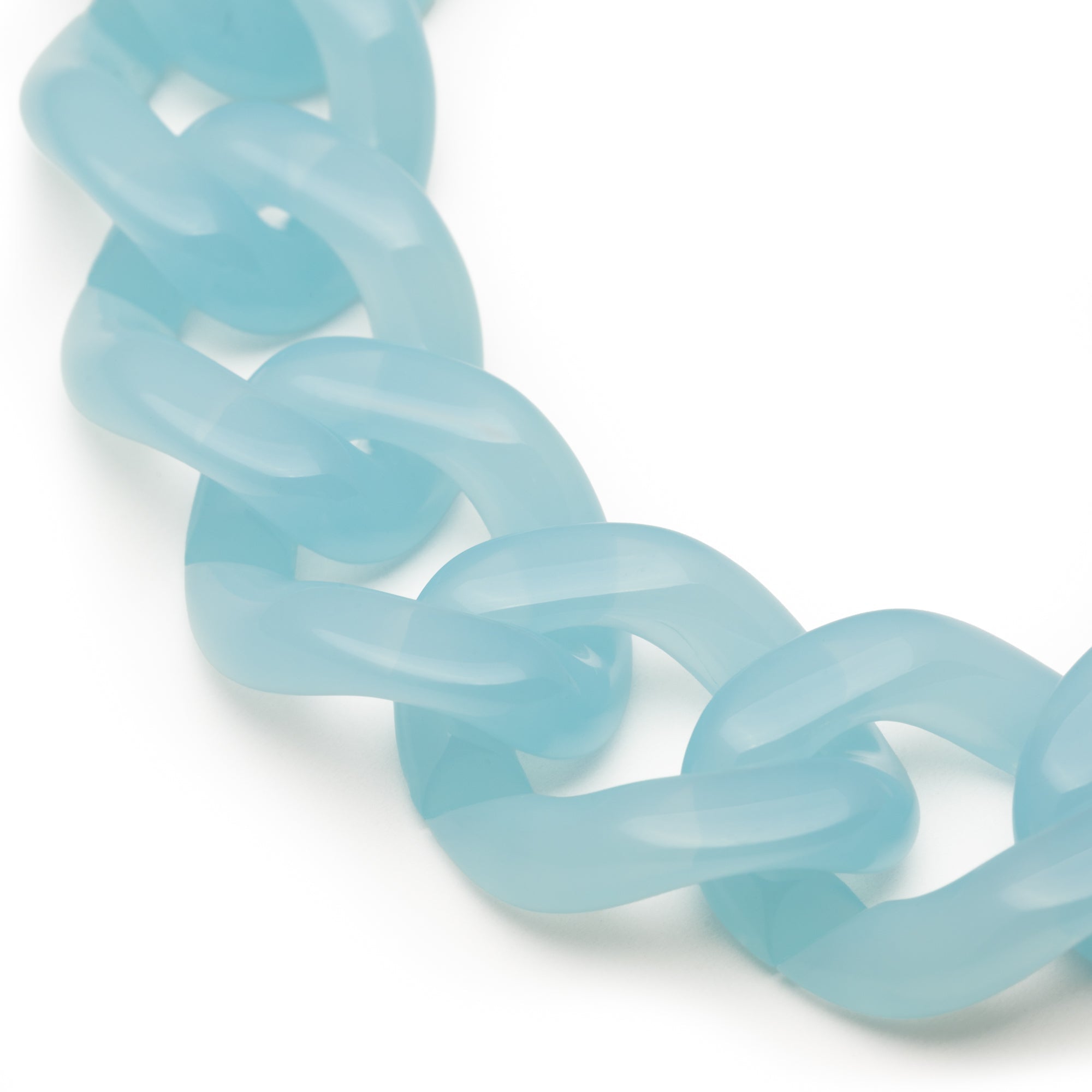 Vanessa Baroni Armband Flat Chain, opaline blue, vergoldet