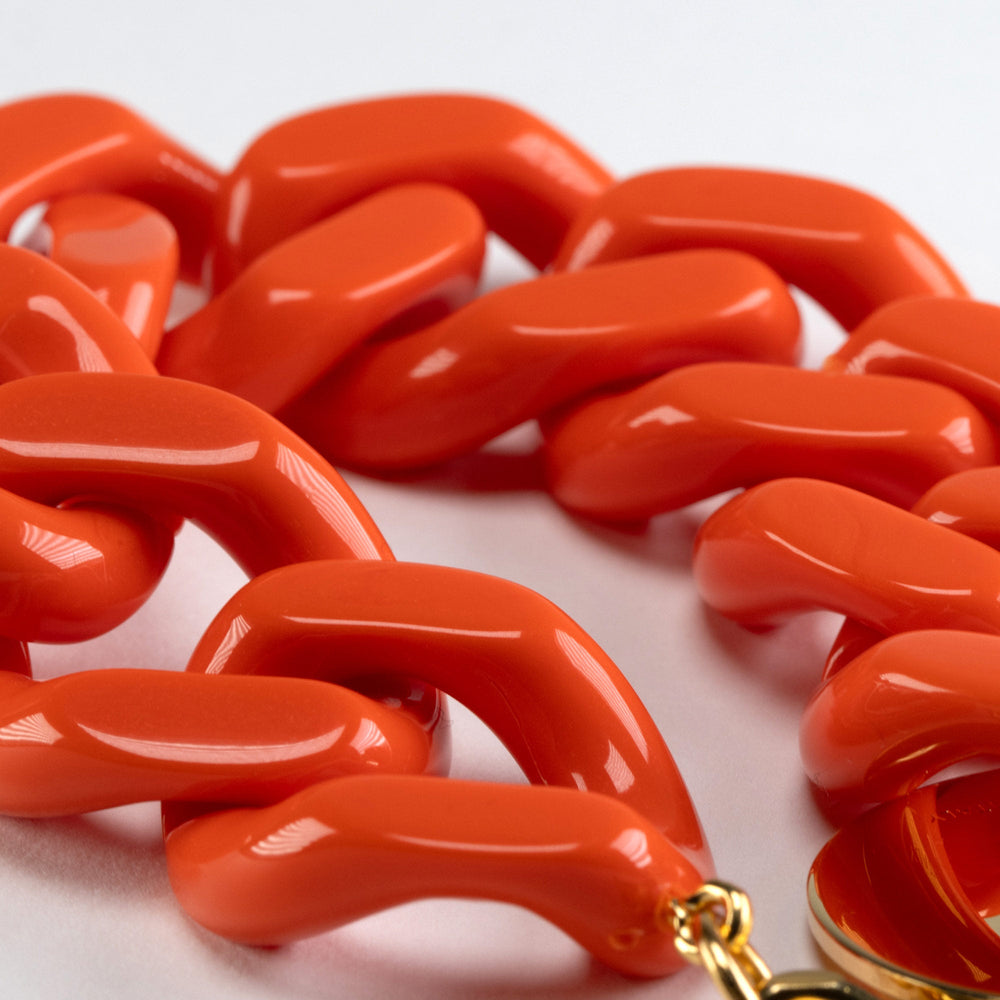 Vanessa Baroni Armband Flat Chain, orange, vergoldet
