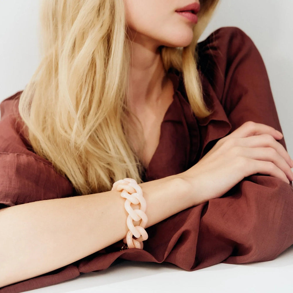 Vanessa Baroni Armband Flat Chain, peach sorbet, vergoldet