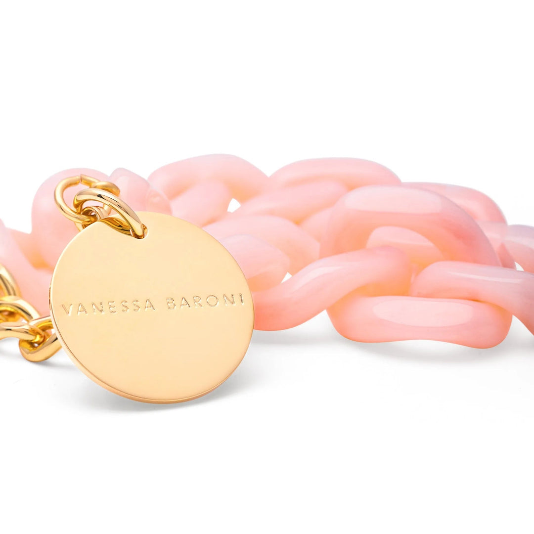 Vanessa Baroni Armband Flat Chain, peach sorbet, vergoldet