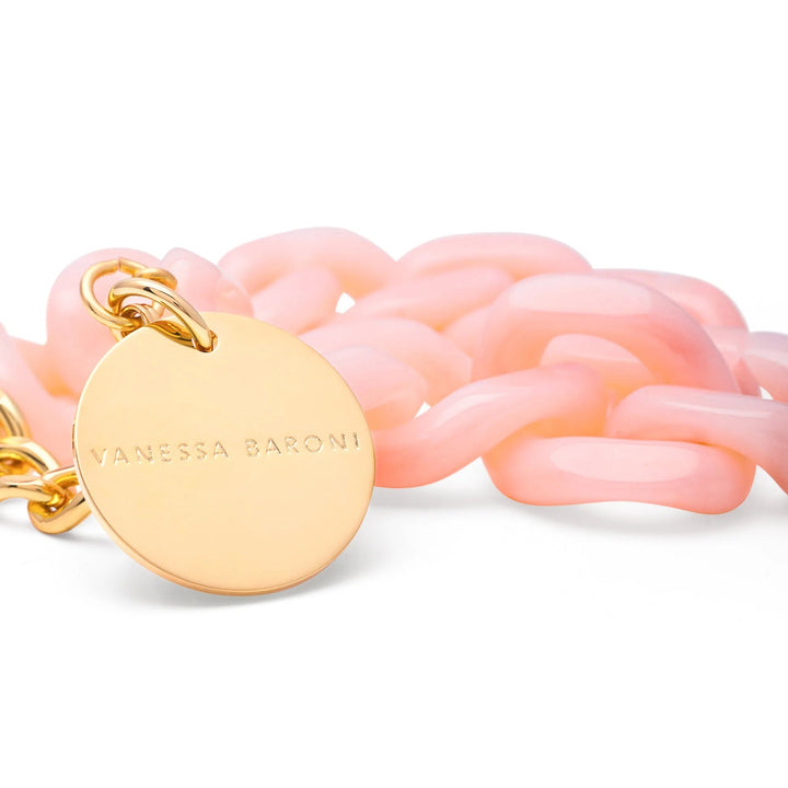 Vanessa Baroni Armband Flat Chain, peach sorbet, vergoldet