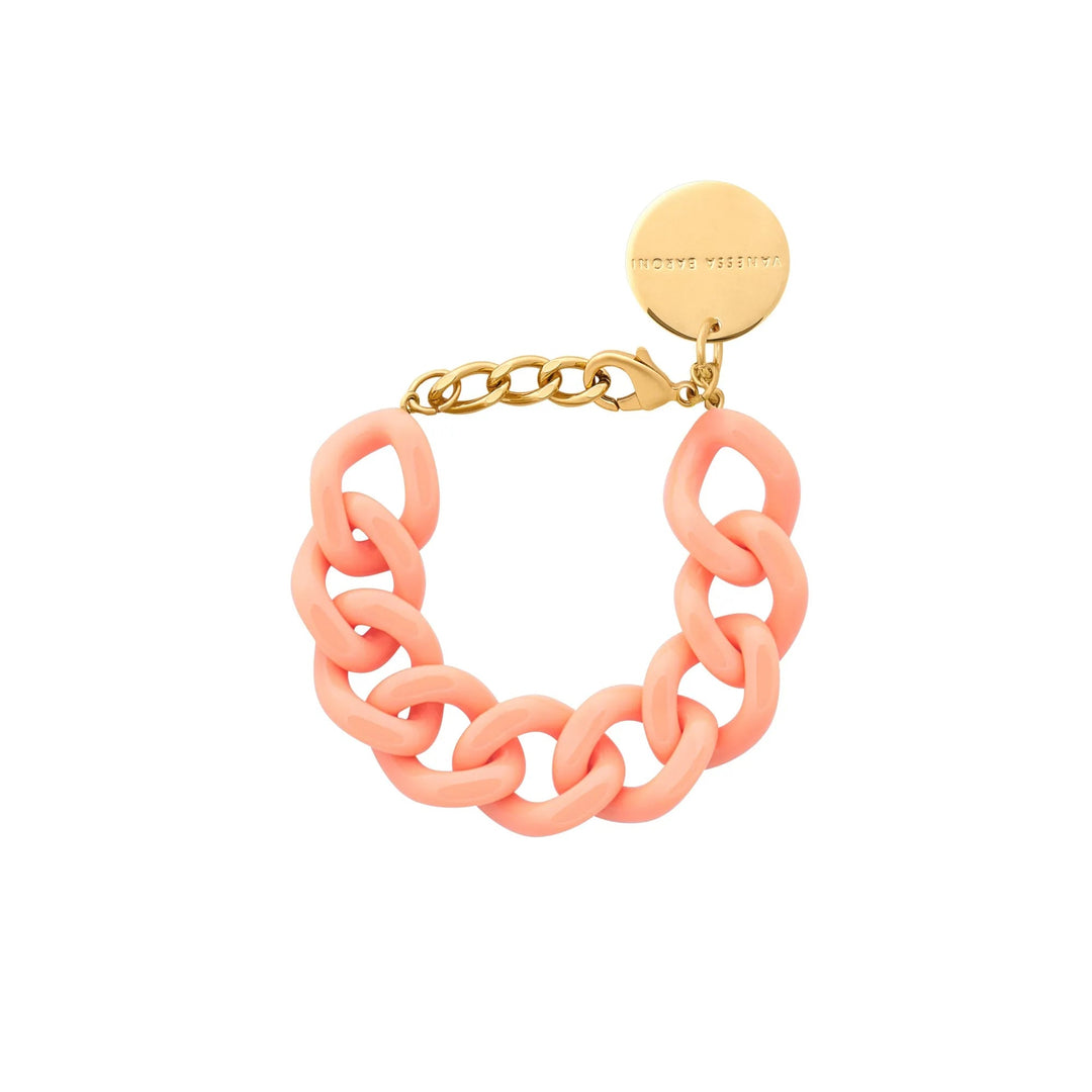 Vanessa Baroni Armband Flat Chain, peach, vergoldet