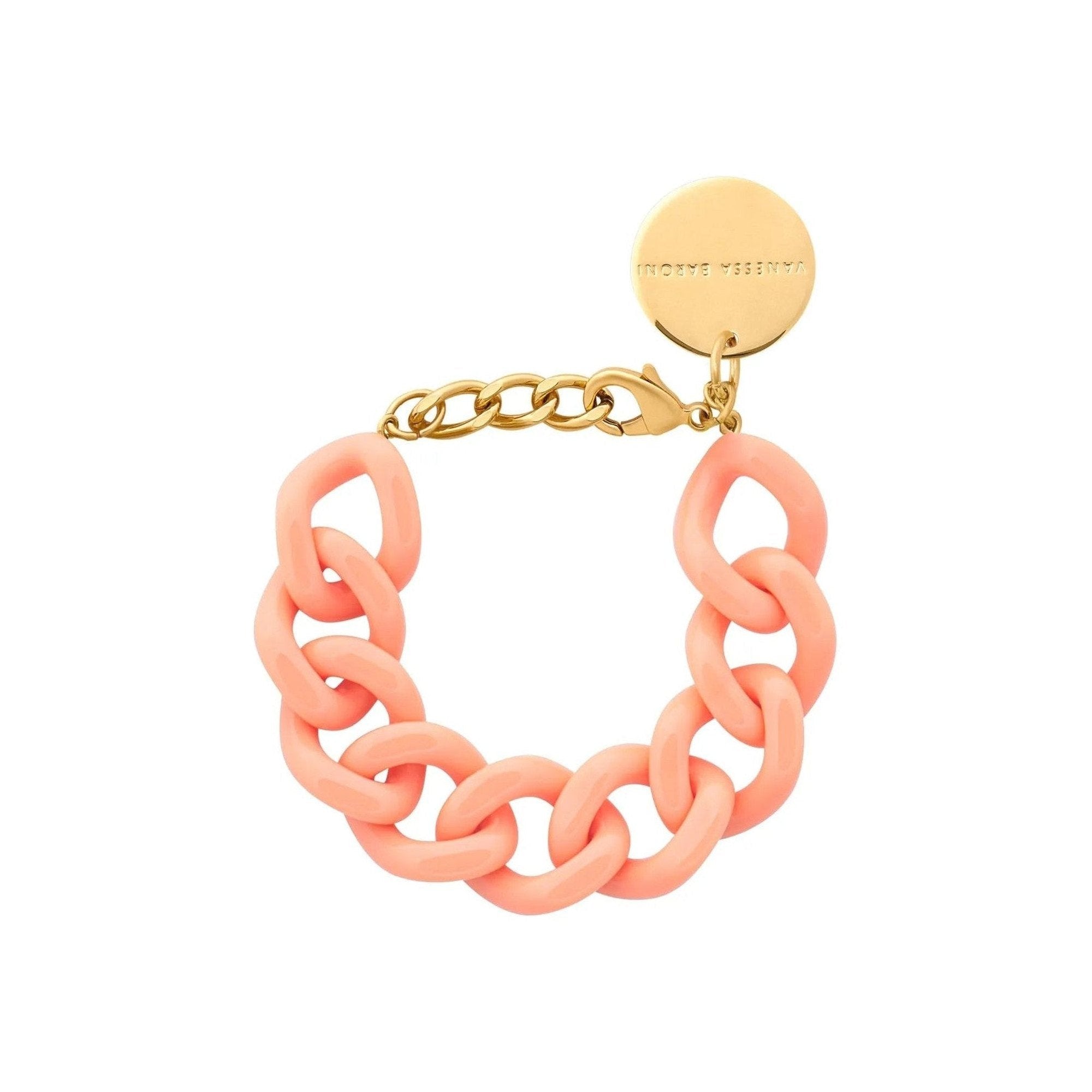 Vanessa Baroni Armband Flat Chain, peach, vergoldet