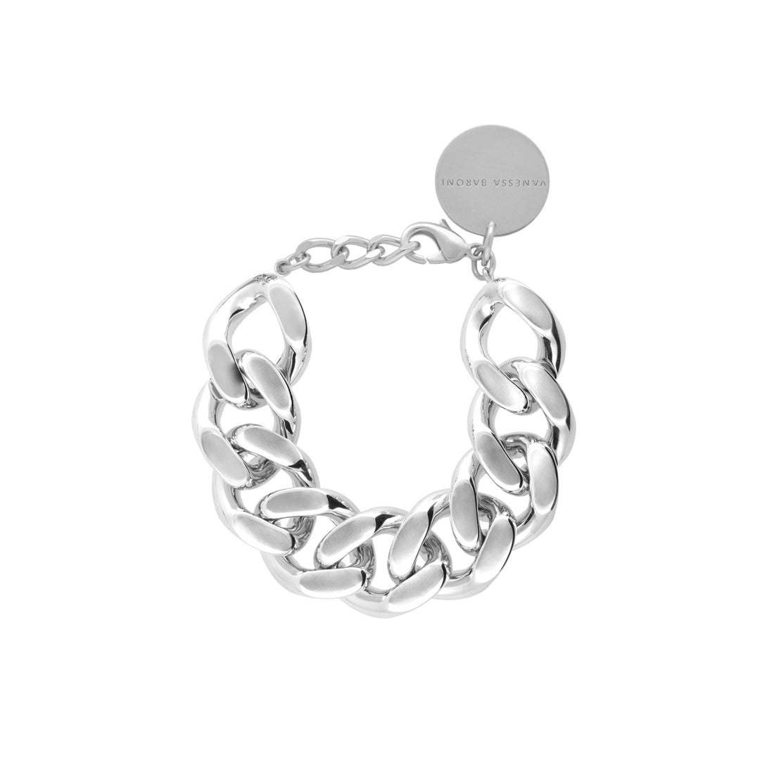 Vanessa Baroni Armband Flat Chain, silver, versilbert