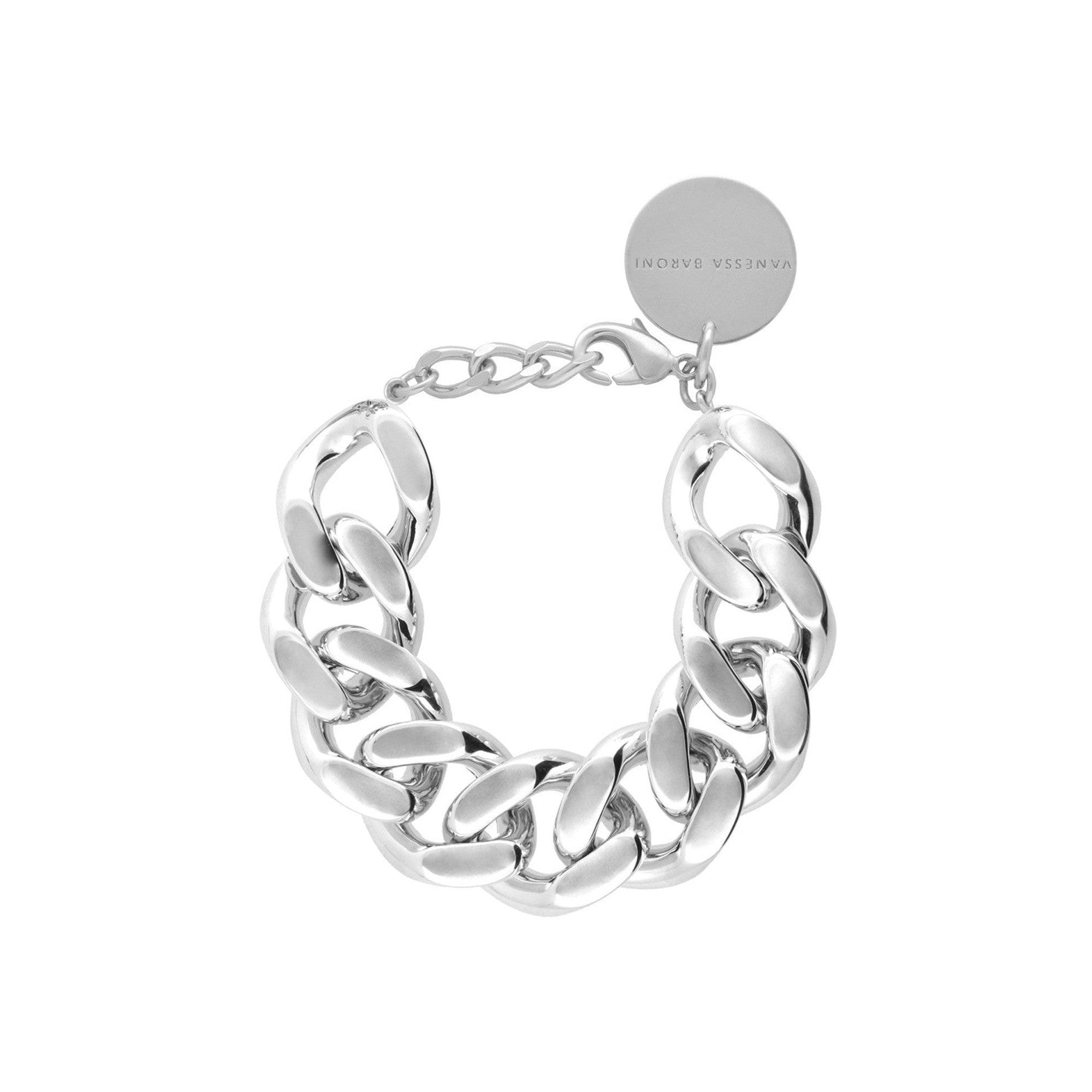 Vanessa Baroni Armband Flat Chain, silver, versilbert