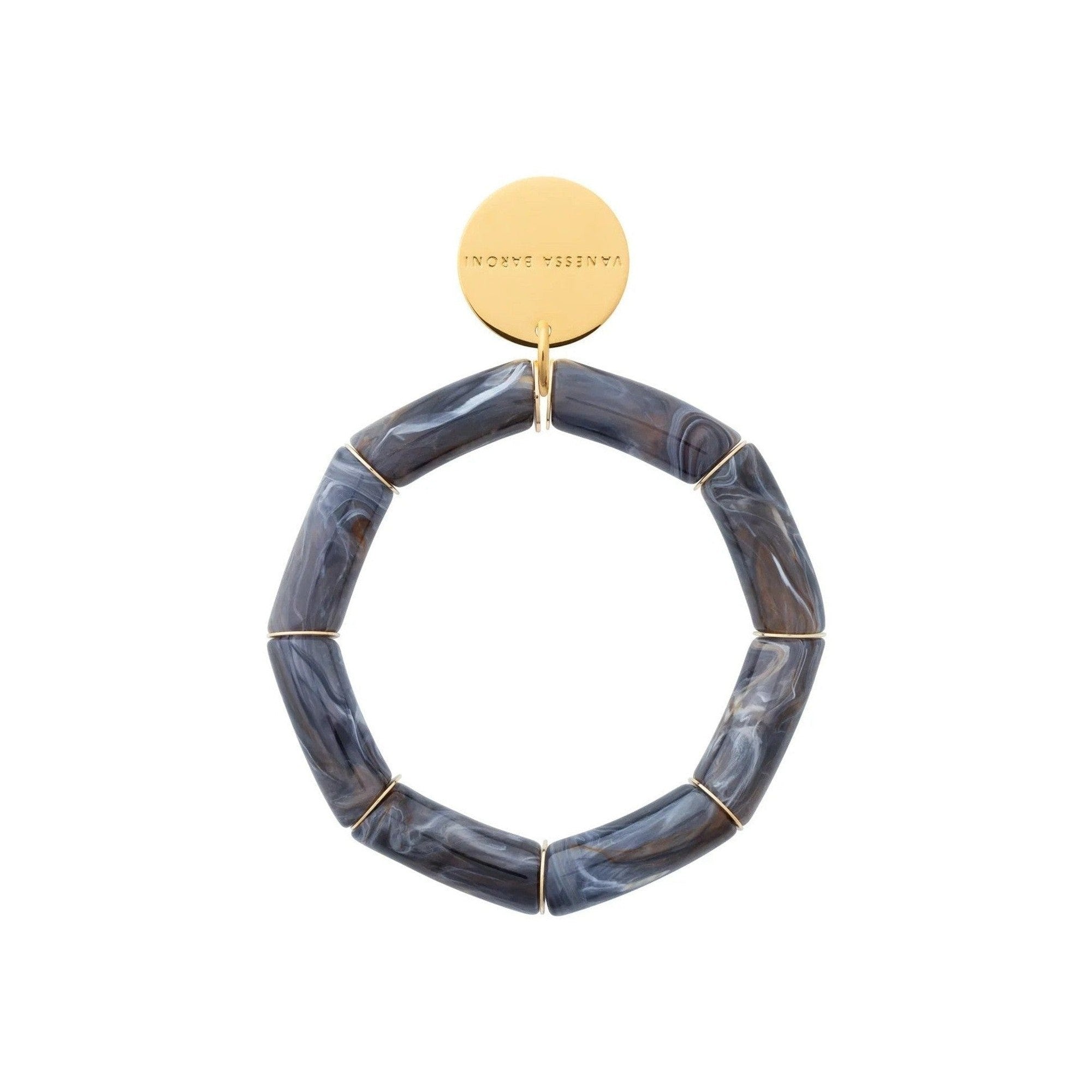 Vanessa Baroni Armband Flex, blue jeans marble, vergoldet