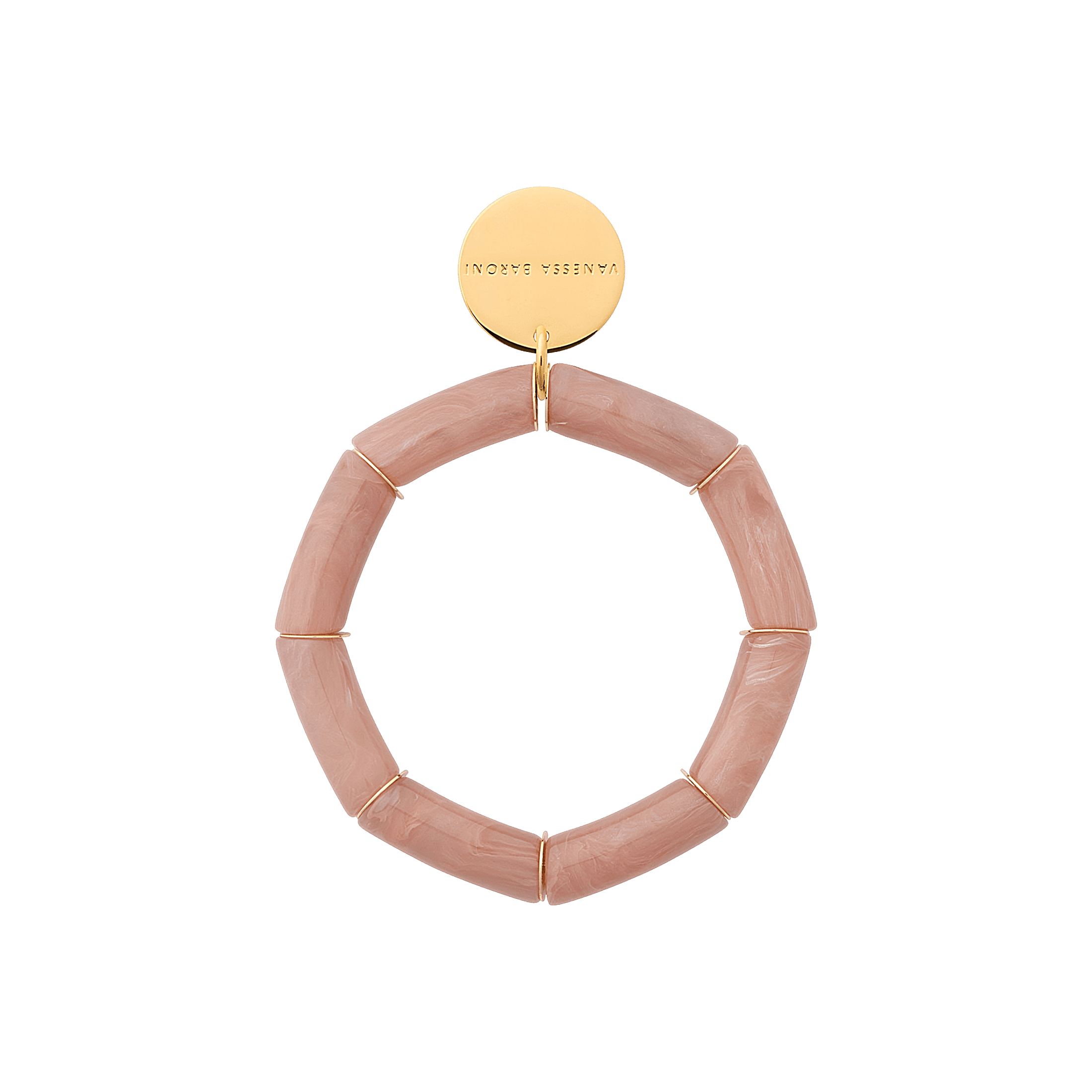 Vanessa Baroni Armband Flex, blush marble, vergoldet