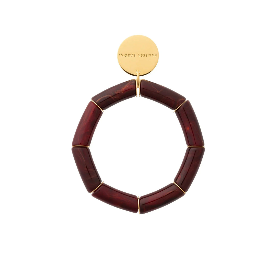 Vanessa Baroni Armband Flex, bordeaux marble, vergoldet