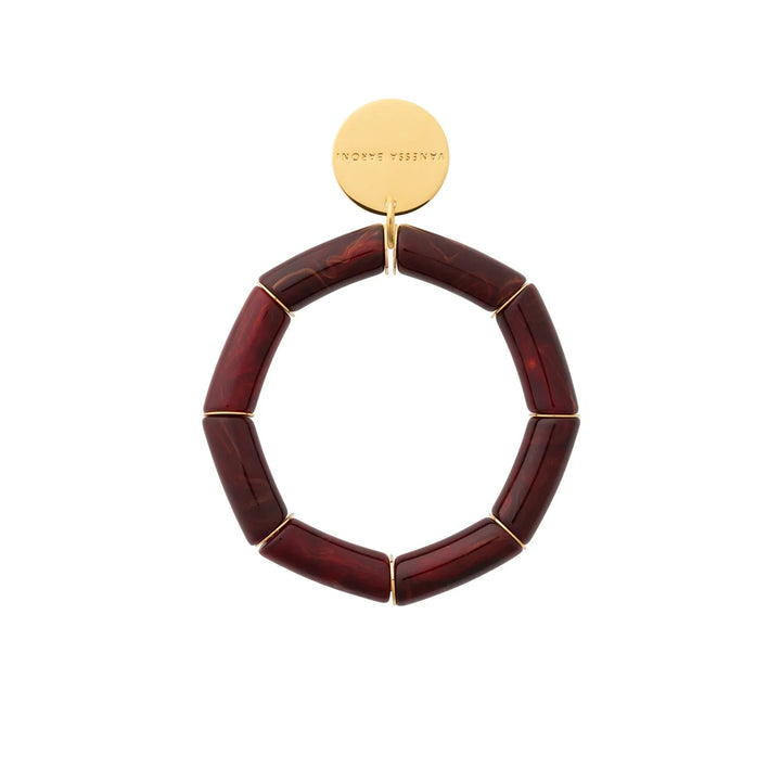Vanessa Baroni Armband Flex, bordeaux marble, vergoldet