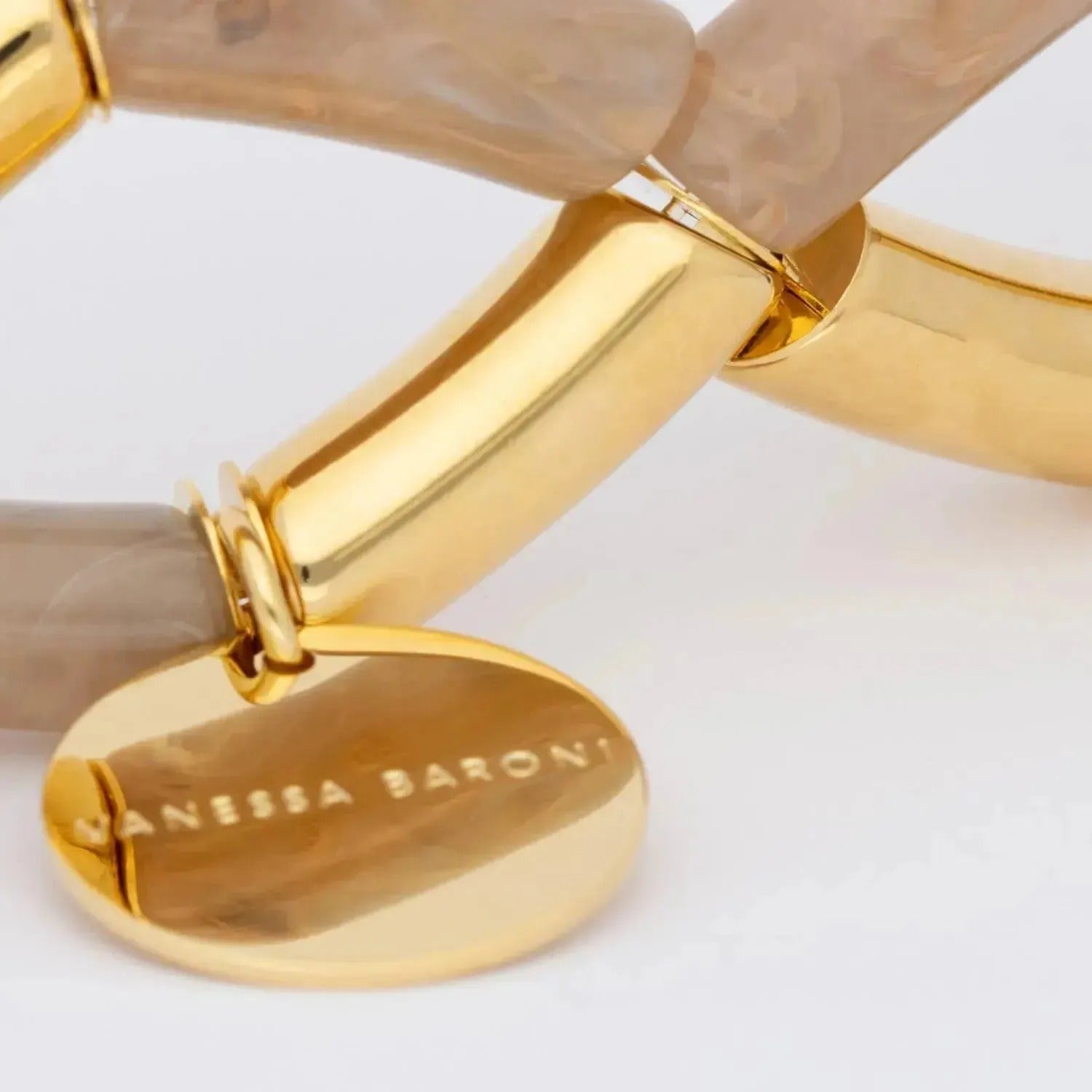 Vanessa Baroni Armband Flex gold, biancone marble, vergoldet