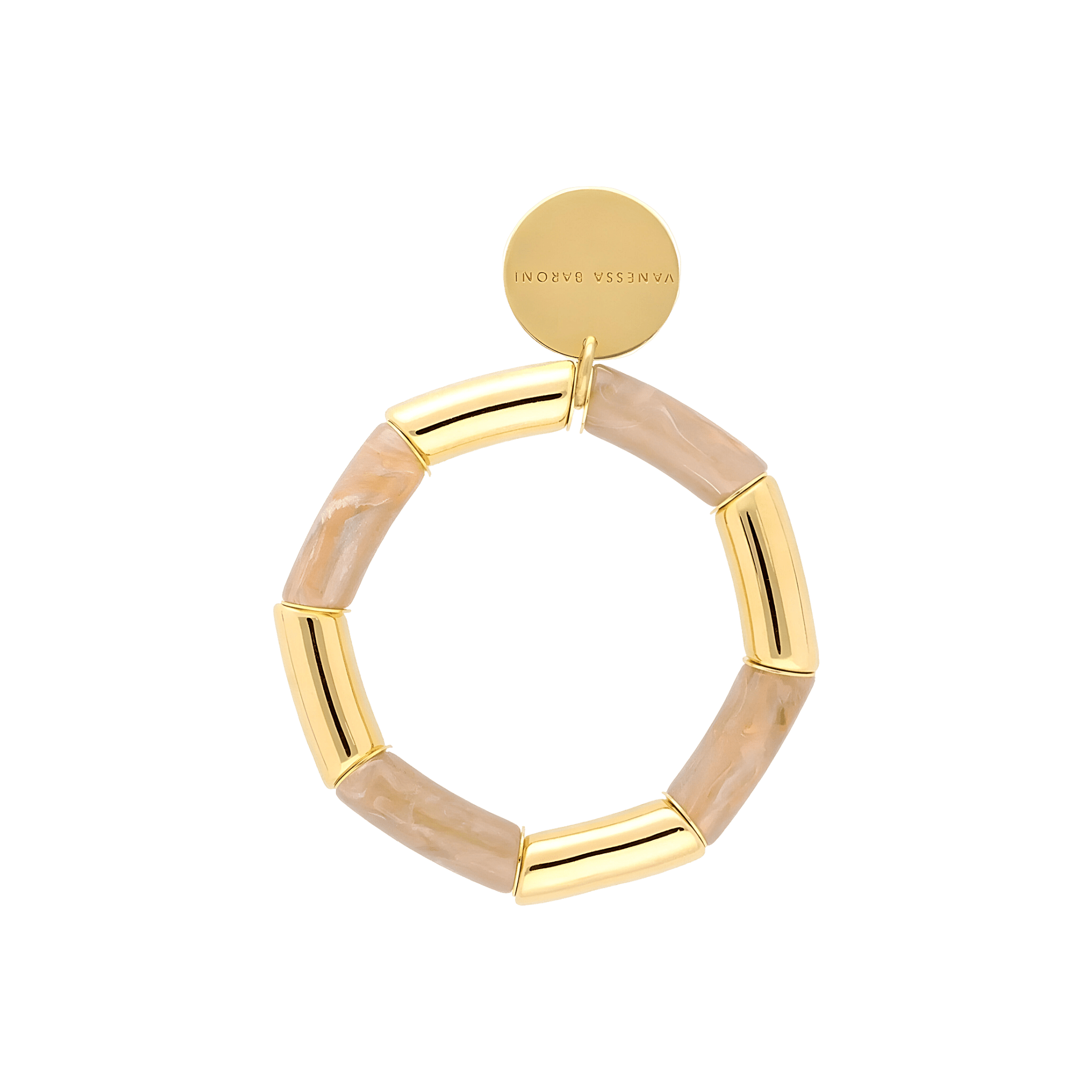 Vanessa Baroni Armband Flex gold, biancone marble, vergoldet