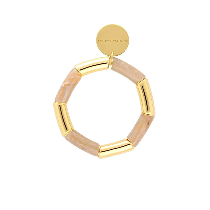 Vanessa Baroni Armband Flex gold, biancone marble, vergoldet