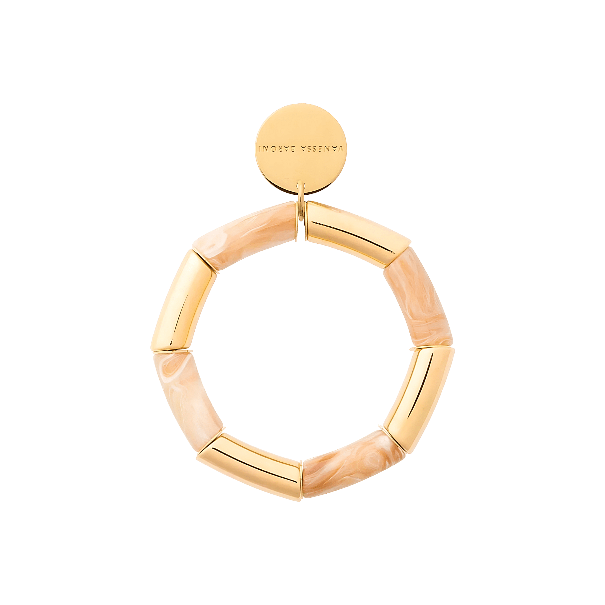 Vanessa Baroni Armband Flex gold, creme brulee marble, vergoldet