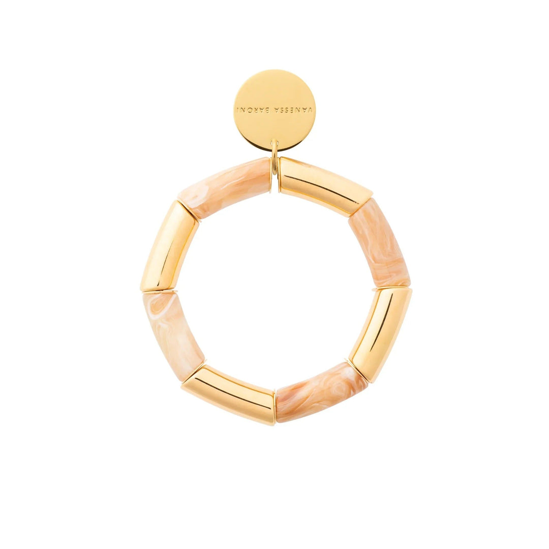 Vanessa Baroni Armband Flex gold, creme brulee marble, vergoldet