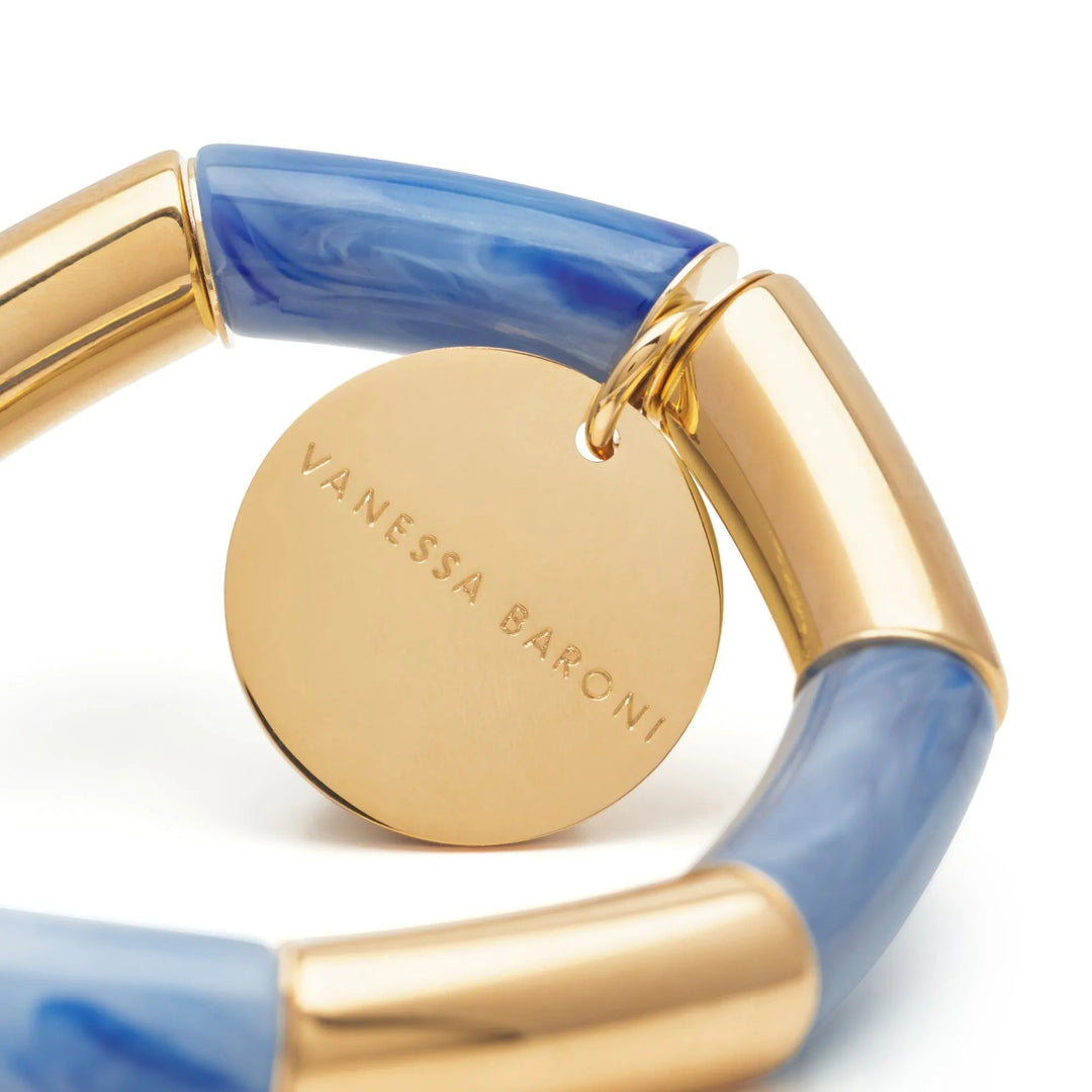 Vanessa Baroni Armband Flex gold, ocean blue, vergoldet