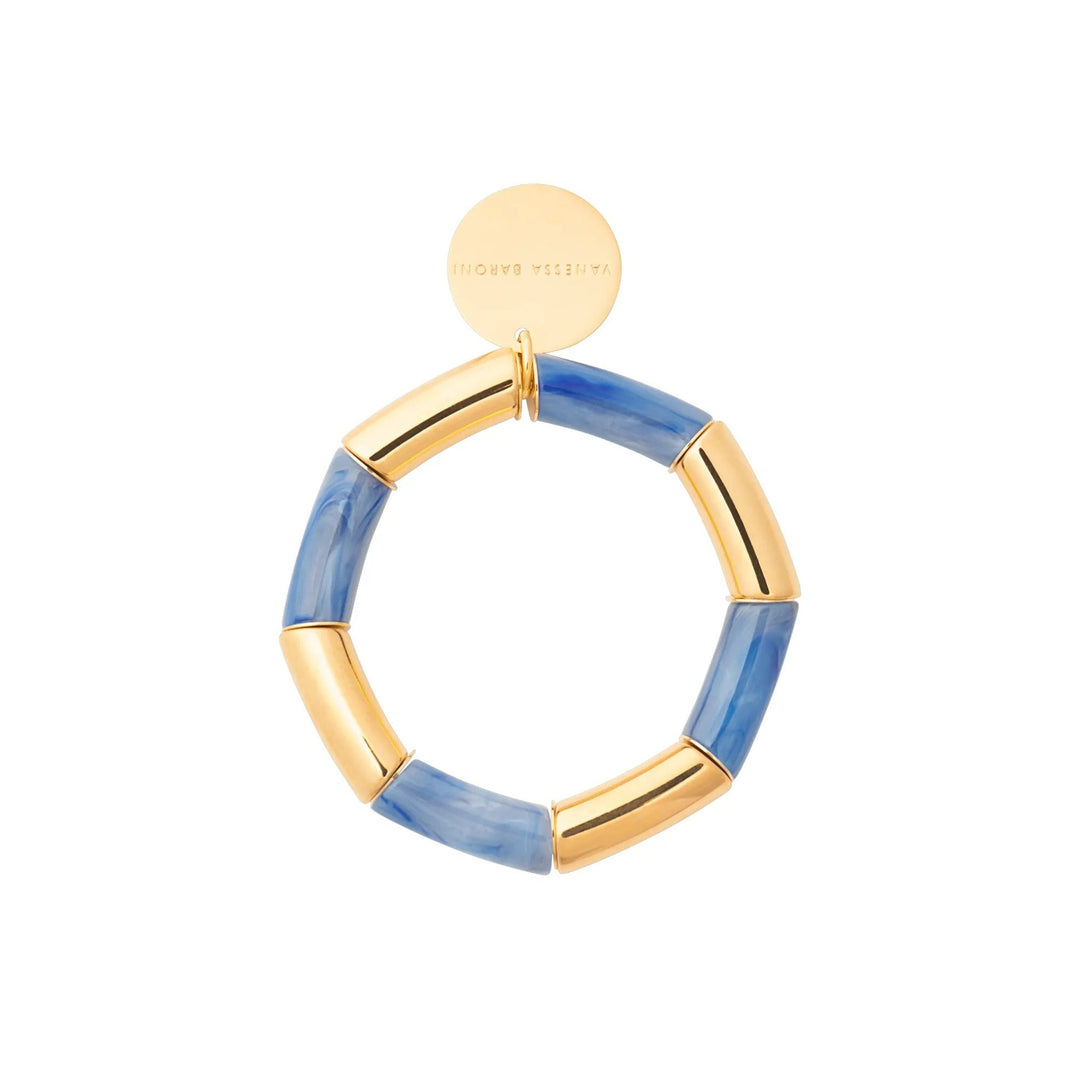 Vanessa Baroni Armband Flex gold, ocean blue, vergoldet