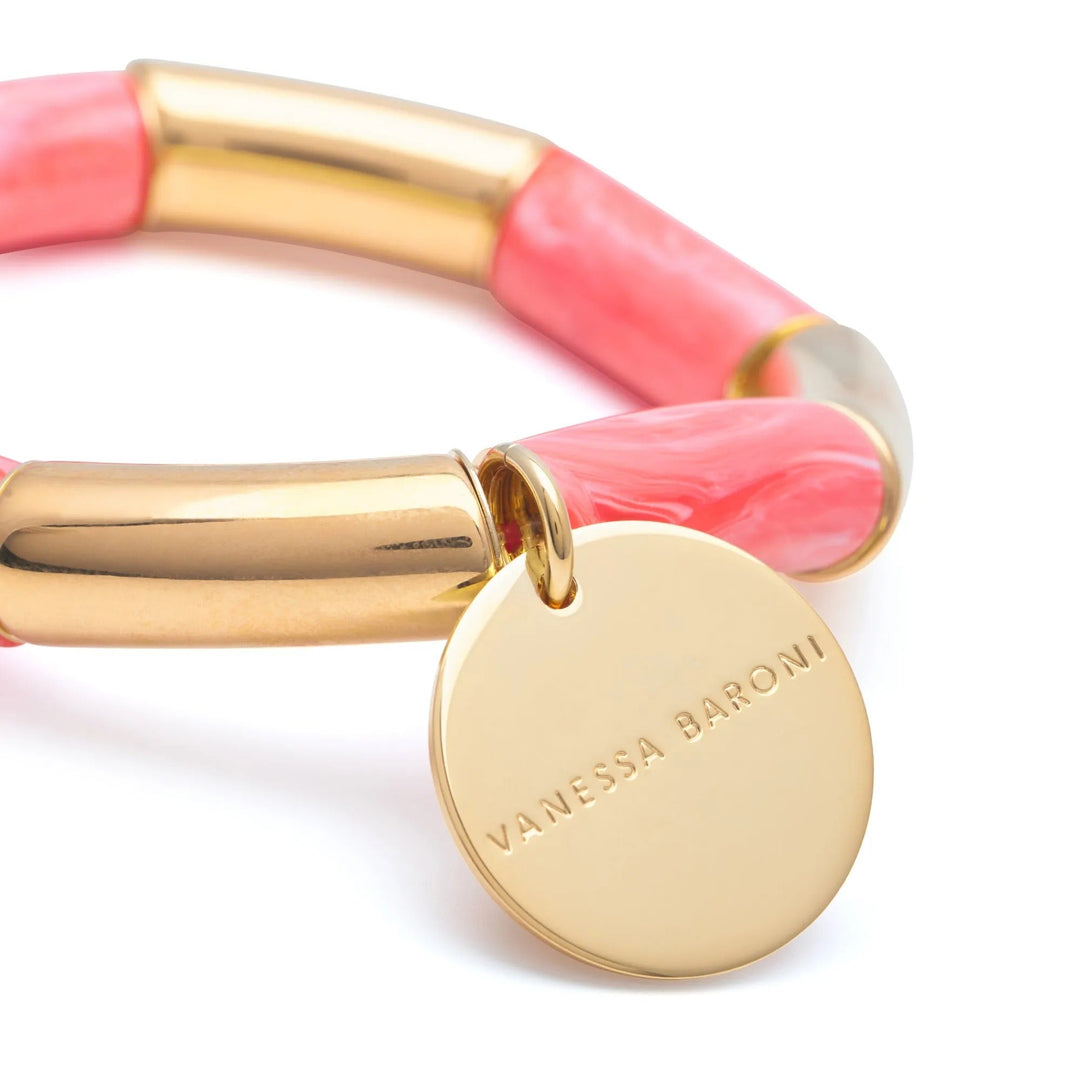 Vanessa Baroni Armband Flex gold, strawberry icecream, vergoldet