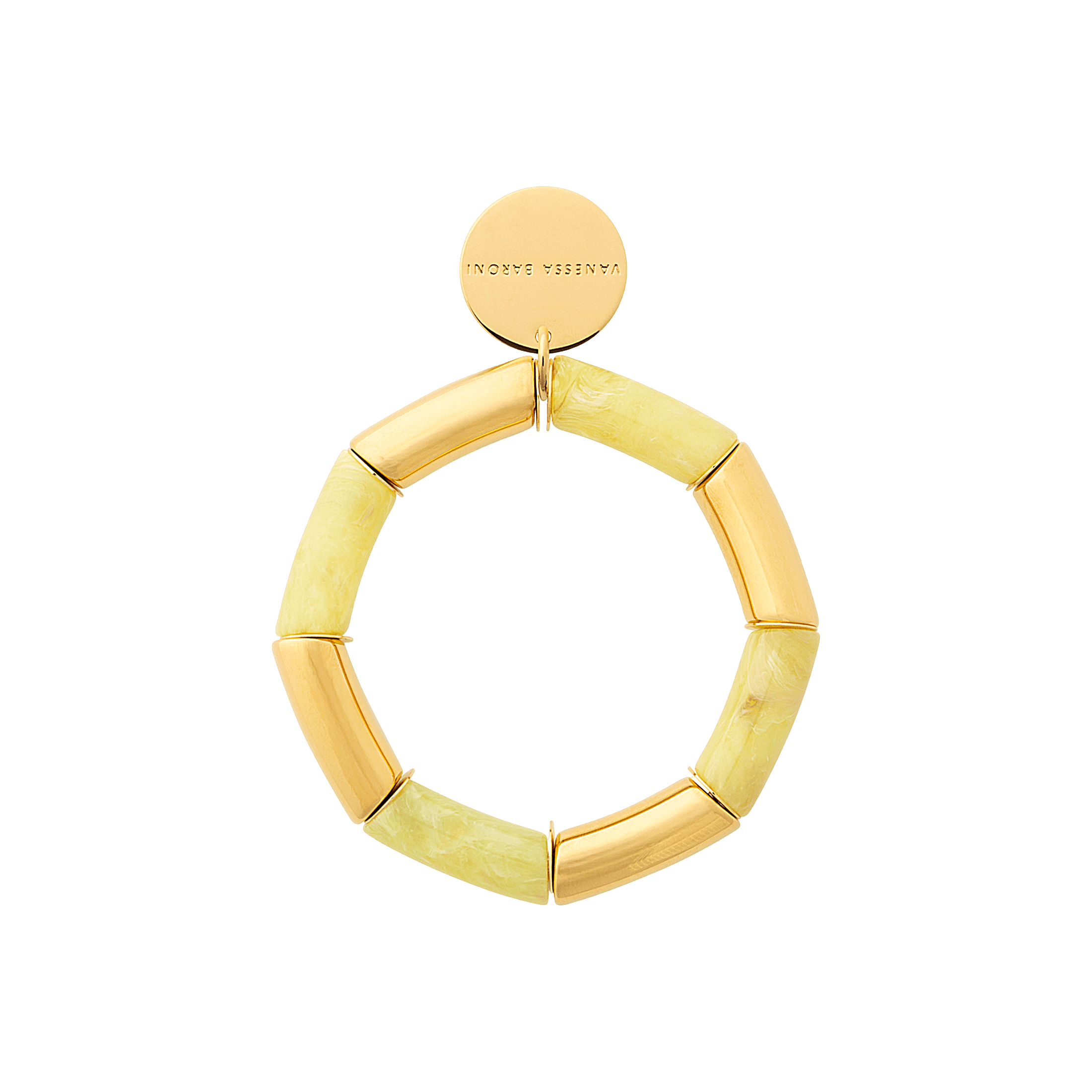 Vanessa Baroni Armband Flex gold, lemon marble, vergoldet