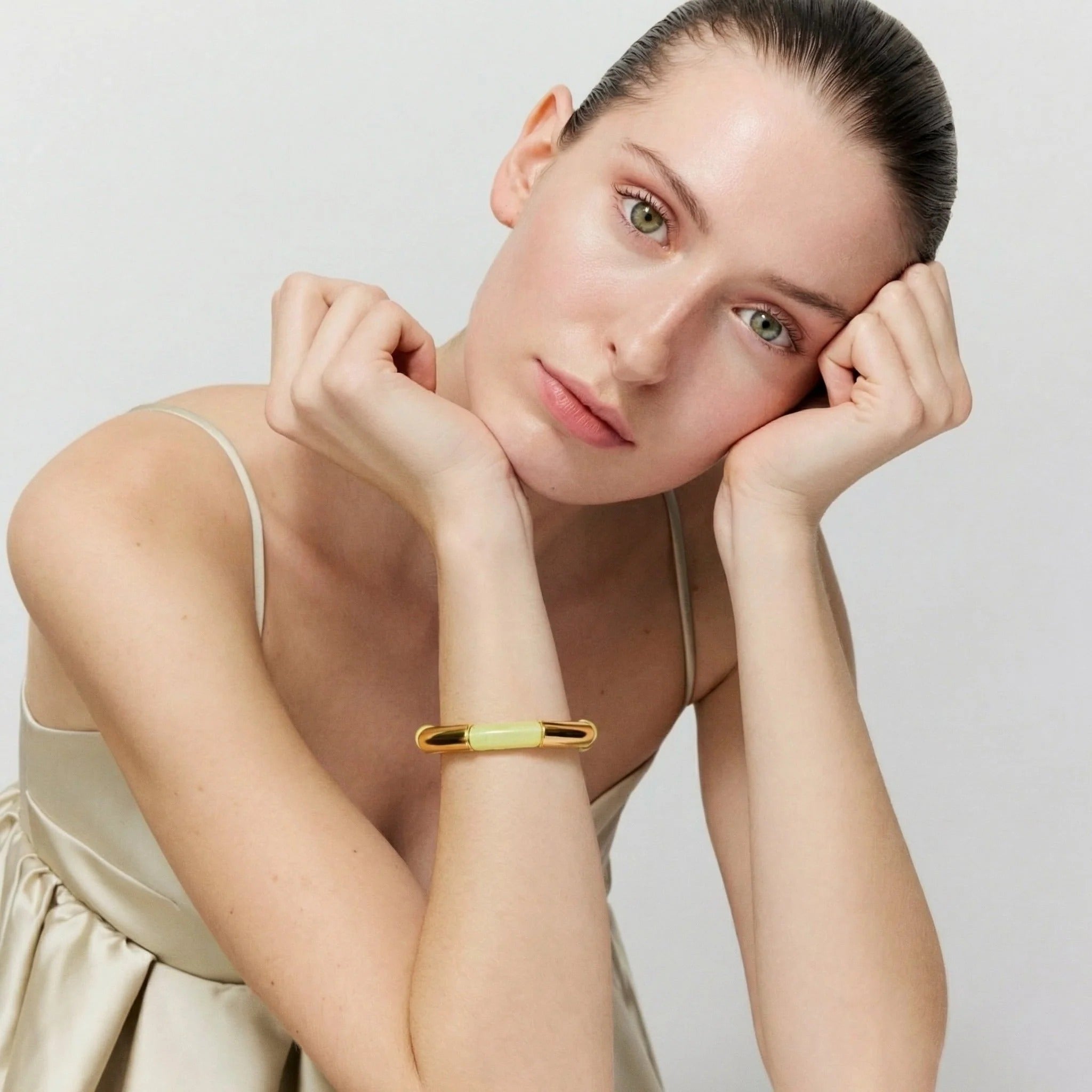 Vanessa Baroni Armband Flex gold, lemon marble, vergoldet