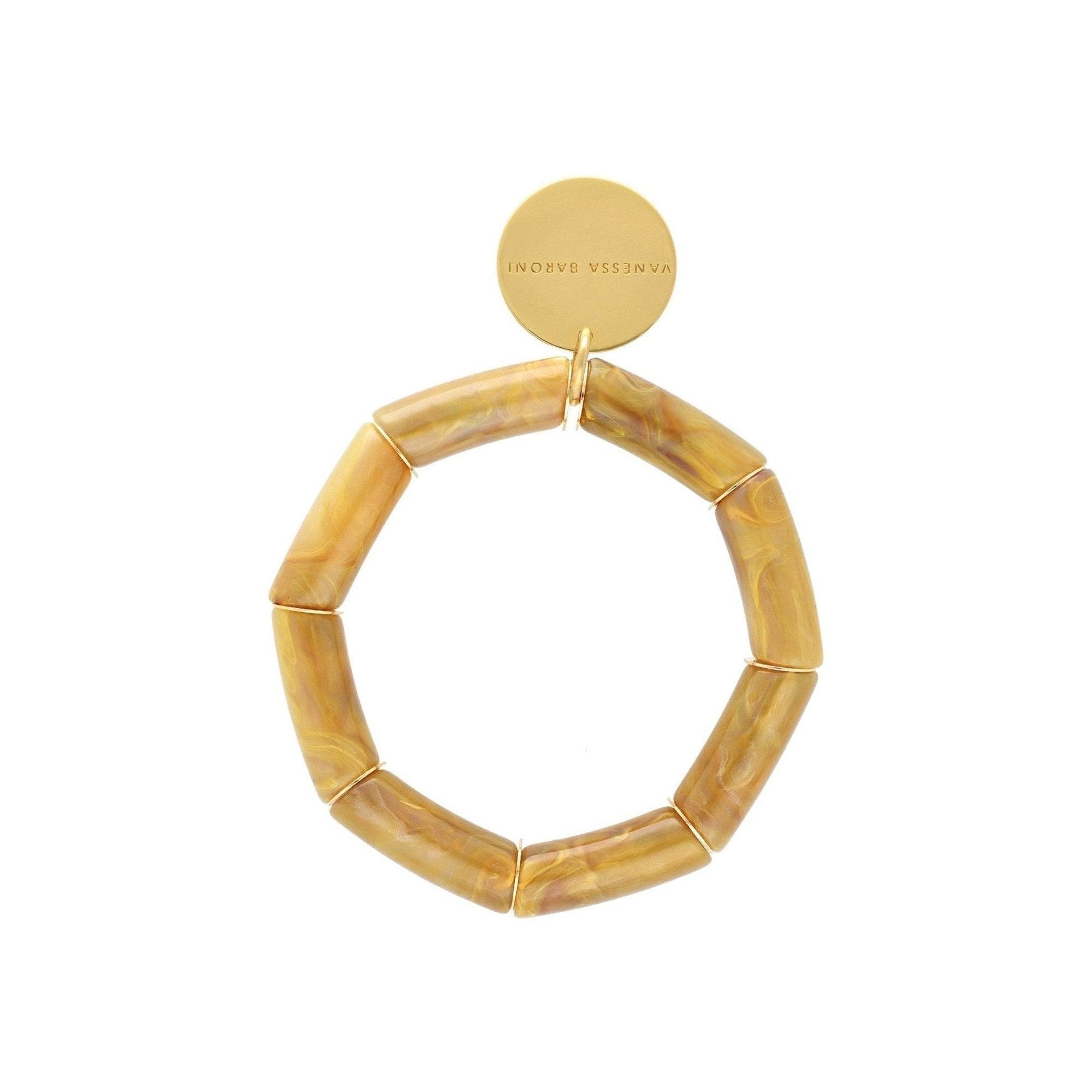 Vanessa Baroni Armband Flex, ocher marble, vergoldet