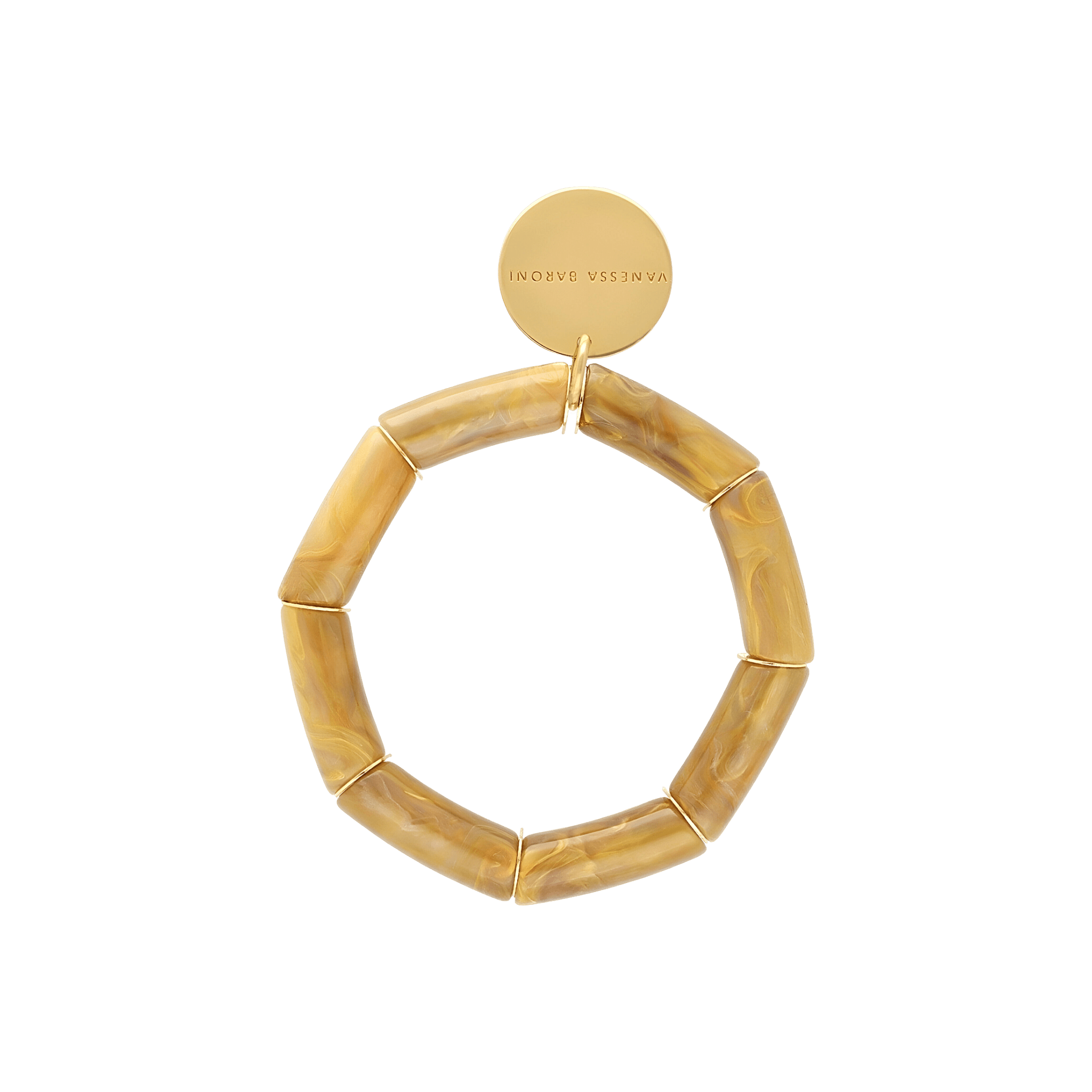 Vanessa Baroni Armband Flex, ocher marble, vergoldet