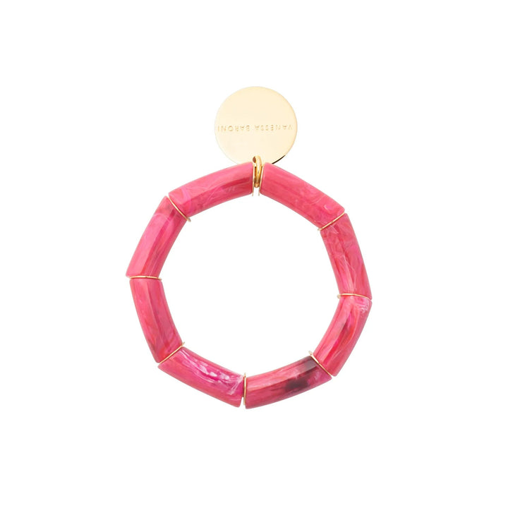 Vanessa Baroni Armband Flex, raspberry marble, vergoldet