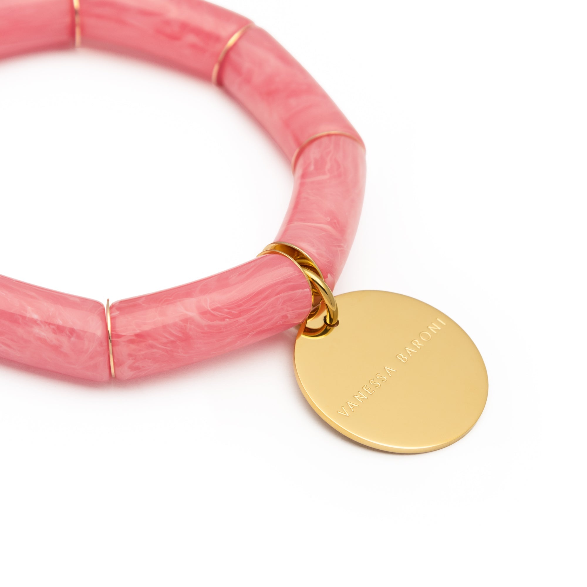 Vanessa Baroni Armband Flex, watermelon marble, vergoldet
