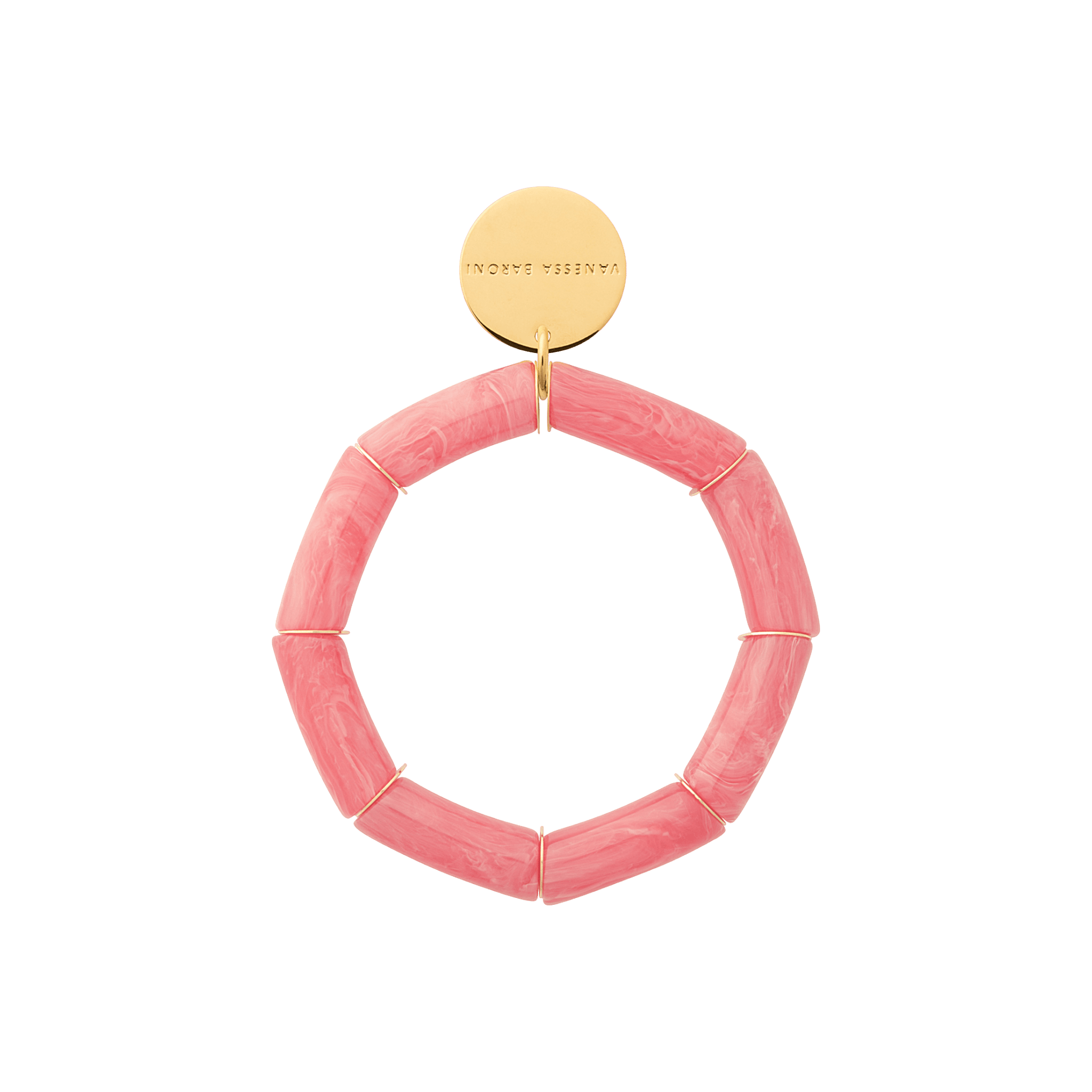 Vanessa Baroni Armband Flex, watermelon marble, vergoldet